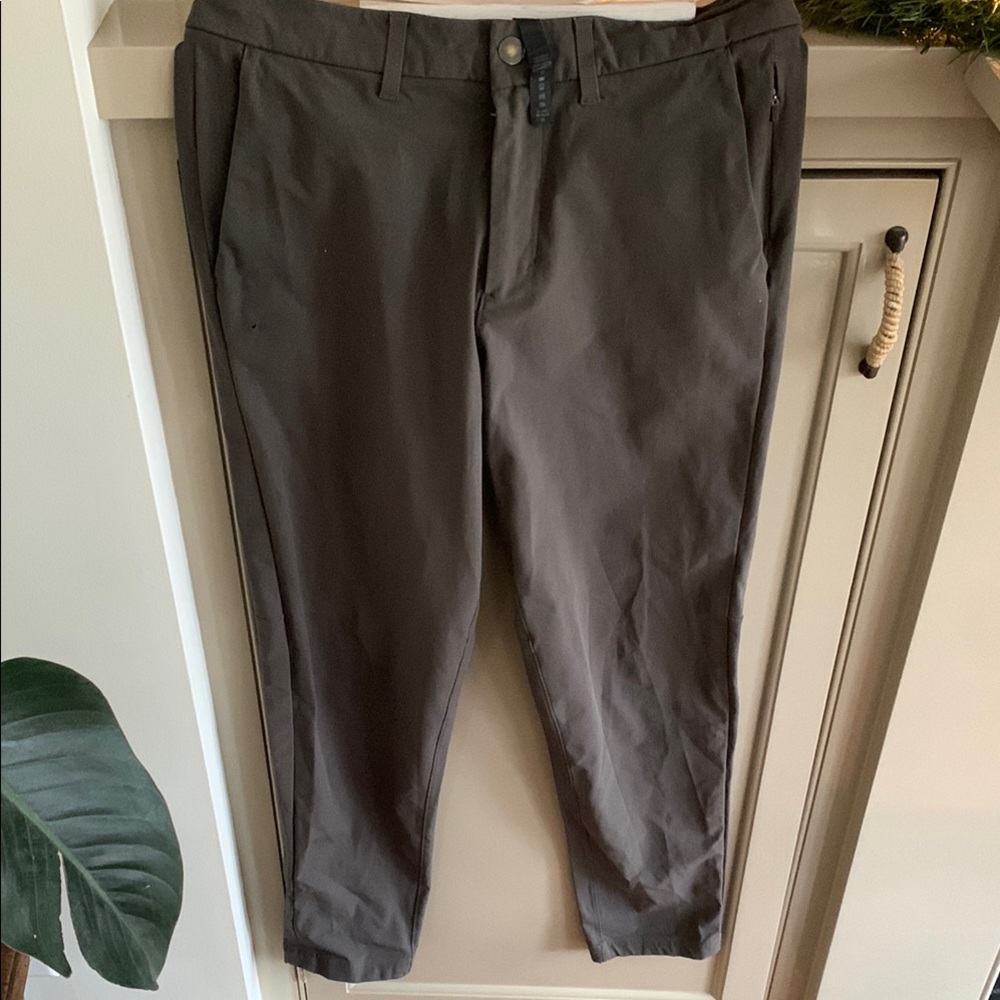 Gray Chinos with Relaxed Fit and Tapered Legs